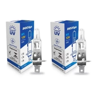 Par Lâmpada Halogena ShockLight H1 12v 55w P14.5s Farol Alto