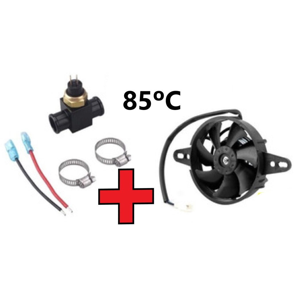 Ventoinha + Termostato para Radiador Universal Moto 85c