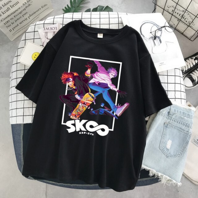 Camiseta Basica Camisa Algodao SK8 the Infinity Reki Kyan Langa Friends Hasegawa Unissex Malha Premium