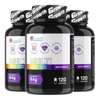 Multivitaminico 120 Cápsulas Growth Supplements Kit 3 Potes