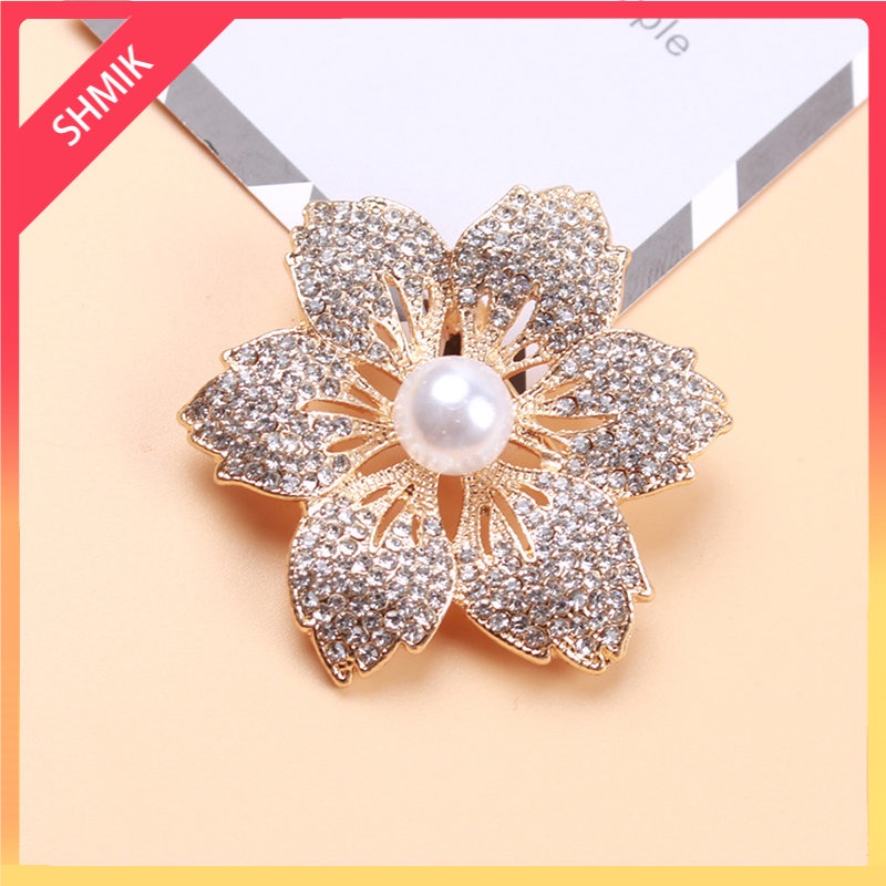 Lindo Broche Floral De Ouro Púrpura Para Mulheres Esmaltado Fashion Pearl Jewelry 2 Cores Broches Disponíveis