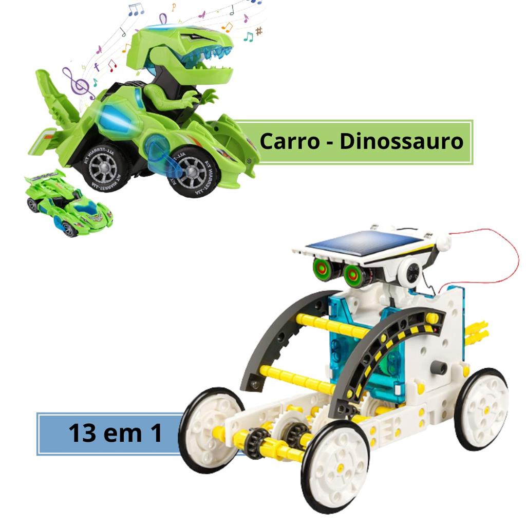 Kit Robo 13 Em 1 + Carro Robo Dinossauro Bate Volta Som Led | Shopee Brasil