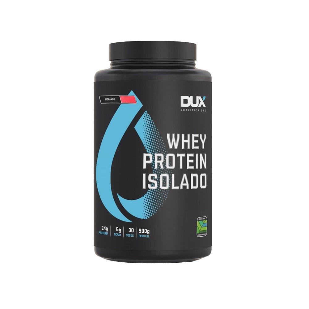 Whey Protein Isolado Morango Pote 900g – Dux Nutrition