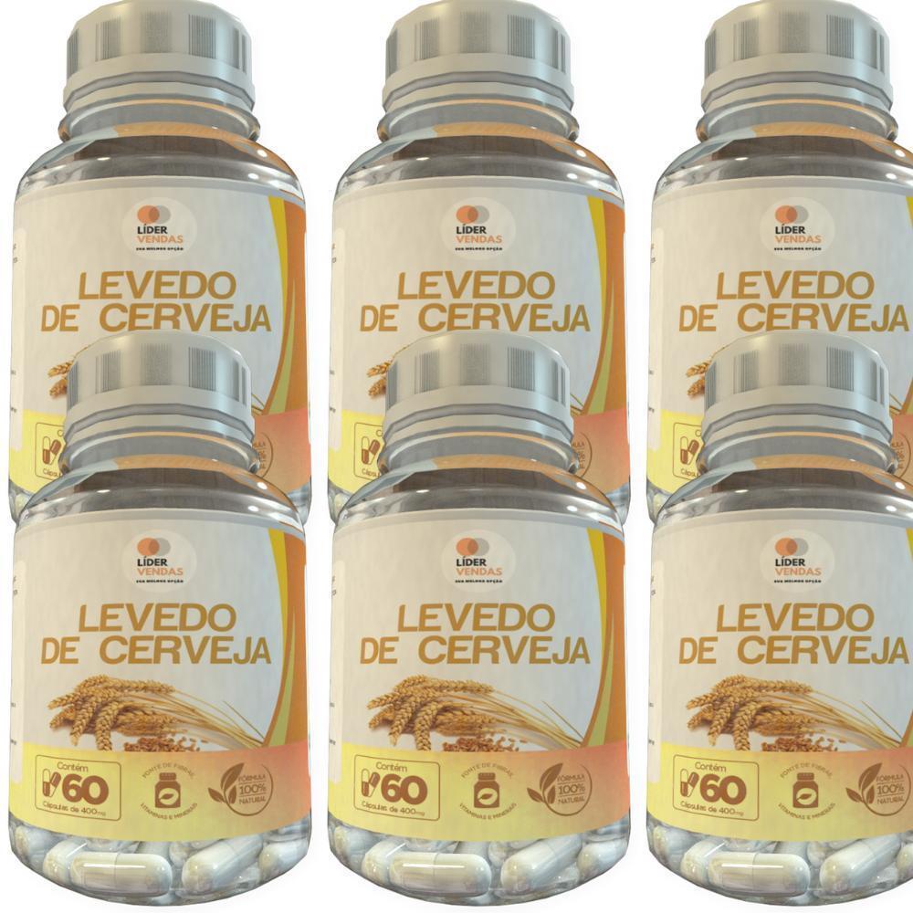 Levedo De Cerveja - 60 Cáps 400Mg Kit Com 6 Potes | Shopee Brasil
