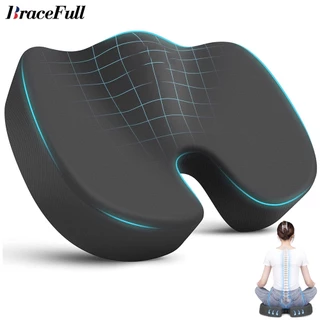 Almofada De Assento Para Cadeira De Escritório-Espuma De Memória Coccyx Firme-Alívio De Dores Nas Costas , Ciática , Inferiores-Corretor De Postura Contornada Carro , Rodas , Computador E Des