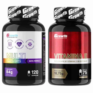 Kit Multivitaminico 120 Caps + Vitamina E 75 Caps Growth
