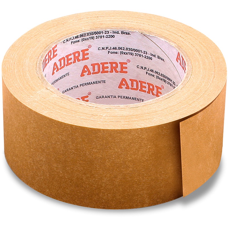 Fita Adesiva Kraft 432 Crepe Embalagem Papel Crepado 50m Adere Empacotamento e-commerce