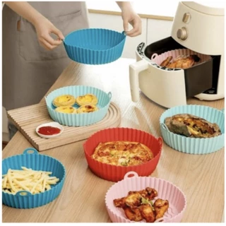 Forma Descartável Para Fritadeira Air Fryer Em Silicone Antiaderente Redondo para Cozinha em Oferta na Shopee