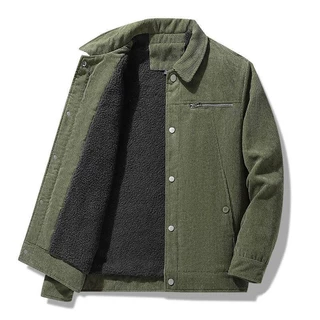 Homens Casacos De Inverno De Velo Quente E Grosso Casaco Casual Militar De Colarinho De Pele