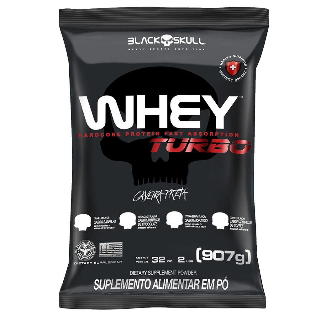 Whey Protein Concentrado Turbo 907g Black Skull