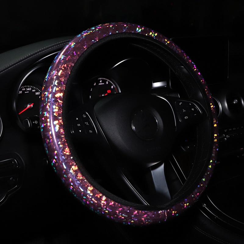 Universal 37-38cm Cobertura Do Volante Carro Colorida Em Cristal Acessórios Internos De Estilo Automotivo