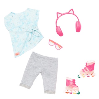 Roupa Com Patins E Fone De Ouvido De Gatinho - Our Generation