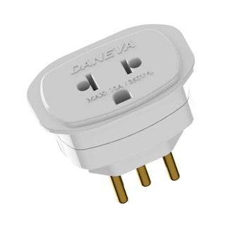Adaptador Universal 2P+T 10A/250V Branco Granel DN1661 Daneva