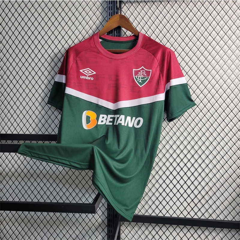 2023/24 Camisa da time tailandesa camisa fluminense verde vermelha masculina manga curta camiseta de treino esportivo