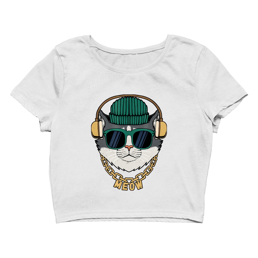 Camiseta Cropped Cat Gangsta Gato Meow Rapper | Shopee Brasil