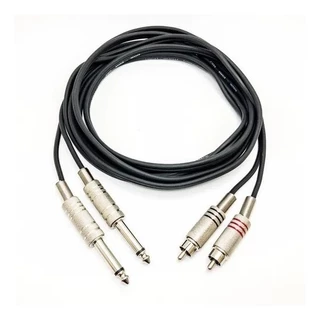 Cabo 2 P10 Mono X 2 Rca 0,5 Metros Excelente Qualiade Metal