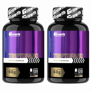 Triptofano 120 Cápsulas Growth Supplements Kit 2 Potes
