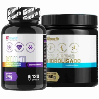 Kit Multivitaminico 120 Caps + Colágeno em Pó 150g Growth