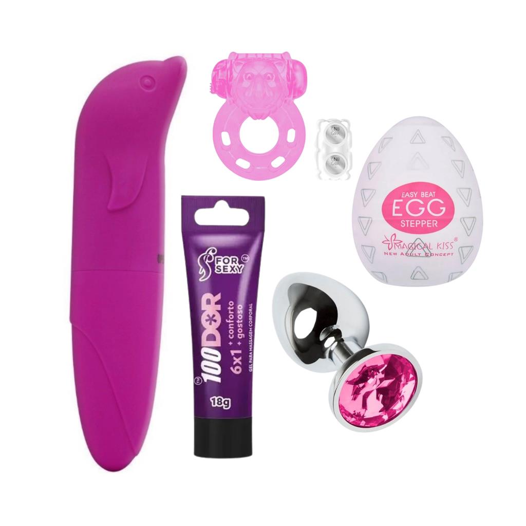 Plug Anal Joia Vibrador Feminino Ponto G Golfinho Egg Masturbador Ovo Anel Peniano 6118