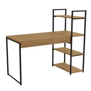 Mesa De Escritório Kappesberg Industrial LI010 3 Prateleiras Freijó 136cm