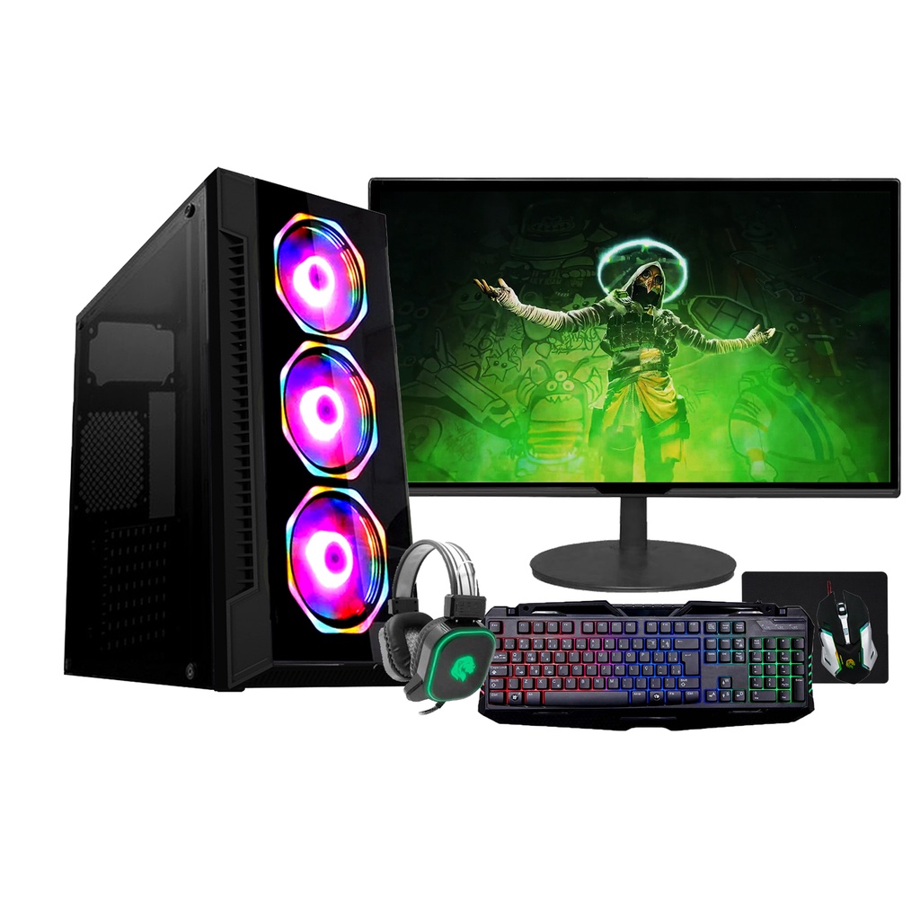 PC Gamer Barato Completo Intel i5 8GB HD 500GB Geforce 2GB Monitor 21