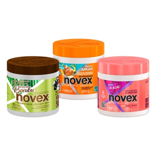 Kit Novex Mini- Cronograma Capilar HNR BAMBU + ARGAN + COLÁGENO 210G
