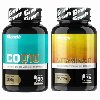 Kit Coenzima Q10 60 Caps + Vitamina D 75 Caps Growth