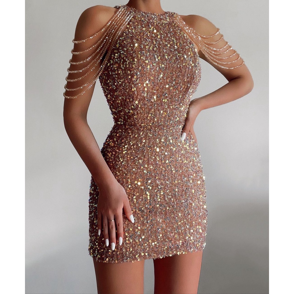 Vestido Moderno Sexy Com Franjas De Cristal/Lantejoulas/Europeu/Americano