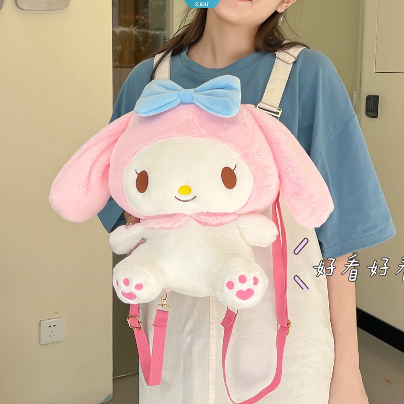 Kawaii Sanrio Brinquedos De Pelúcia Boneca Kuromi HelloKitty Pichu Mochila Minha Melody Plushie Saco De Canela Fofinha Para Meninas Presentes [BTR]