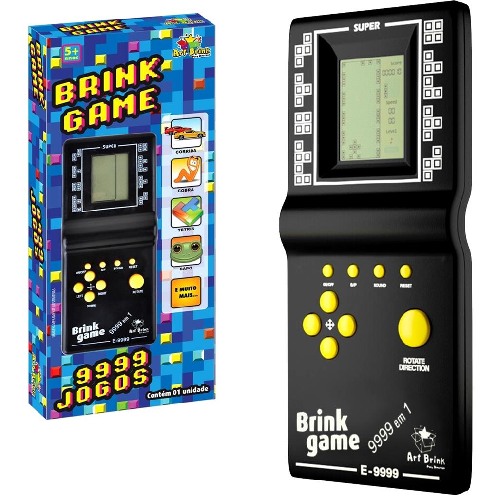 Console Brick Game 9999 In 1 Standard Cor Preto Art Brink Shopee Brasil