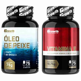 Kit Omega 3 75 Caps + Vitamina E 75 Caps Growth Supplements