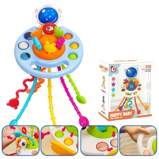 Desenvolvimento Atividade Brinquedo para Bebés, Chocalho Silicone, Puxar  Cordas, Brinquedos Sensoriais Montessori, Brinquedos Educativos para a