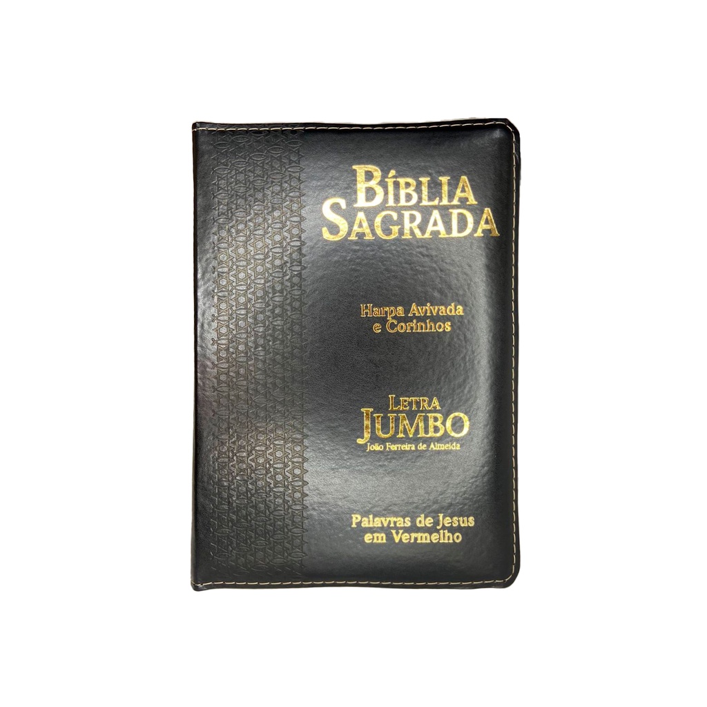 Bíblia Sagrada Letra Jumbo | ARC | Harpa Avivada E Corinhos | Capa PU ...