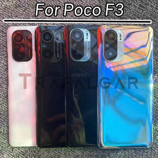 Substituição Da Tampa Traseira Bateria Transparente Para O Painel De Vidro Traseiro Do Xiaomi POCO F3 Caixa Carcaça Com Lente De Câmera + Adesivo