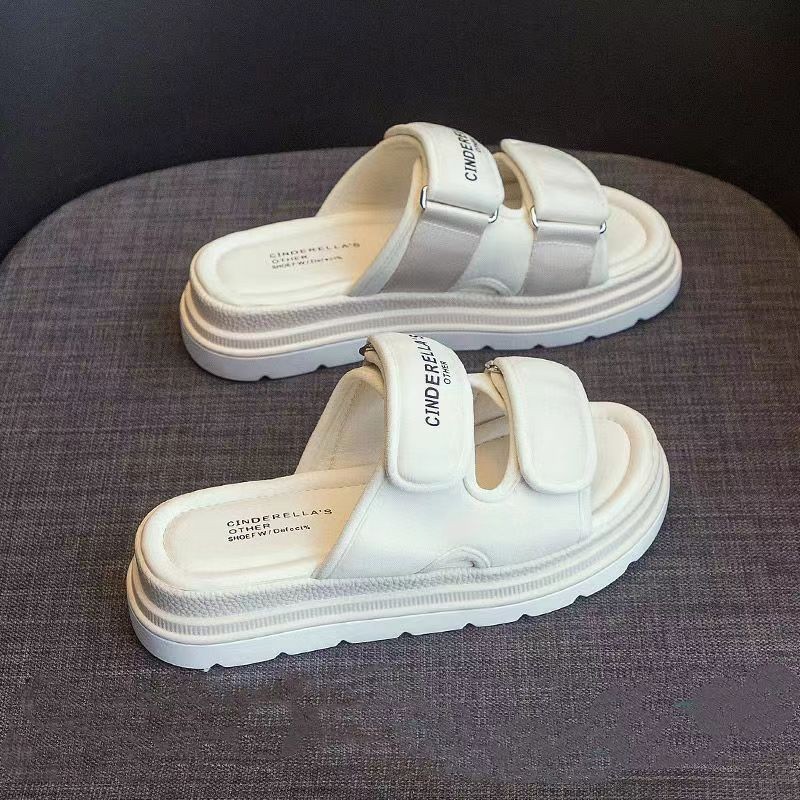 Chinelos De Sandálias Exteriores Femininos 2023 Summer New Style All-Match Altura Espessa Flip-F Casual