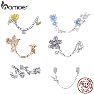 Bamoer Silver 925 Safty Chain E Long Pendant Flower Beads Para Presentes De Aniversário Femininos em Oferta na Shopee