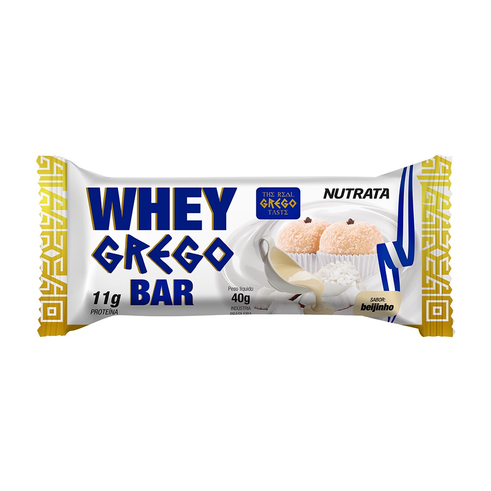 Grego Bar Sabor Beijinho 40g – Nutrata – Whey Protein