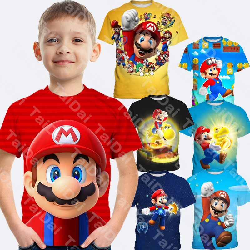 Camiseta Camisa Super Mario Desenho Jogo Infantil Criança