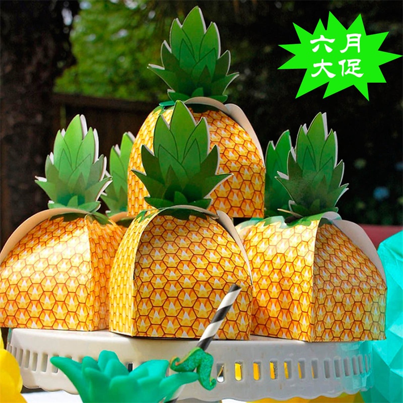 10pcs/20pcscaixa De Doces Estilo Europeu Caixa Criativa De Abacaxi De Presente Do Festival Havaiano Para Festas De Aniversário