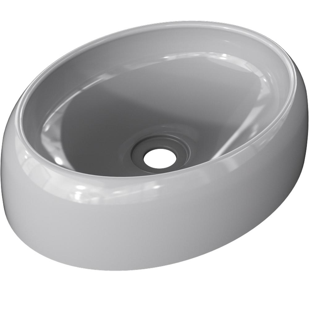 Cuba de Apoio Oval Para Banheiro Lavabo C01 Capri O39 Cinza - Lyam Decor