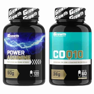 Arginina 120 Caps + Coenzima Q10 60 Caps Growth Supplements