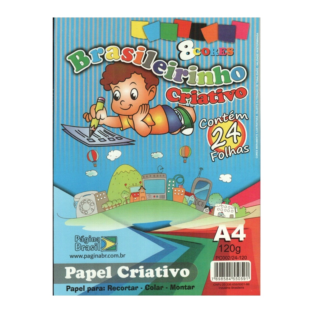 Bloco Papel Criativo Brasileirinho Com 8 Cores 24 Folhas A4 120g Shopee Brasil 7979