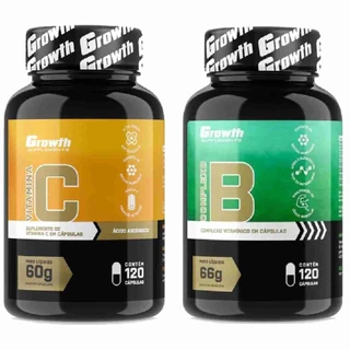 Vitamina C 120 Caps + Complexo B 120 Caps Growth Supplements