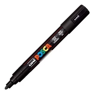 Caneta Posca Marcador Ponta 5m Preta - Caixa Com 6 Canetas