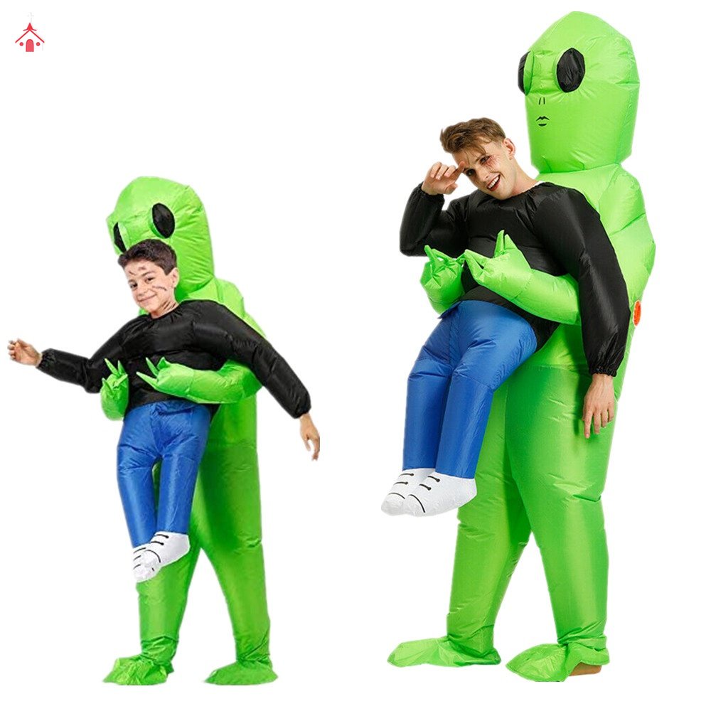 Traje Inflável Alienígena Verde Assustador Para Halloween / Vestido De Festa SJHY0321