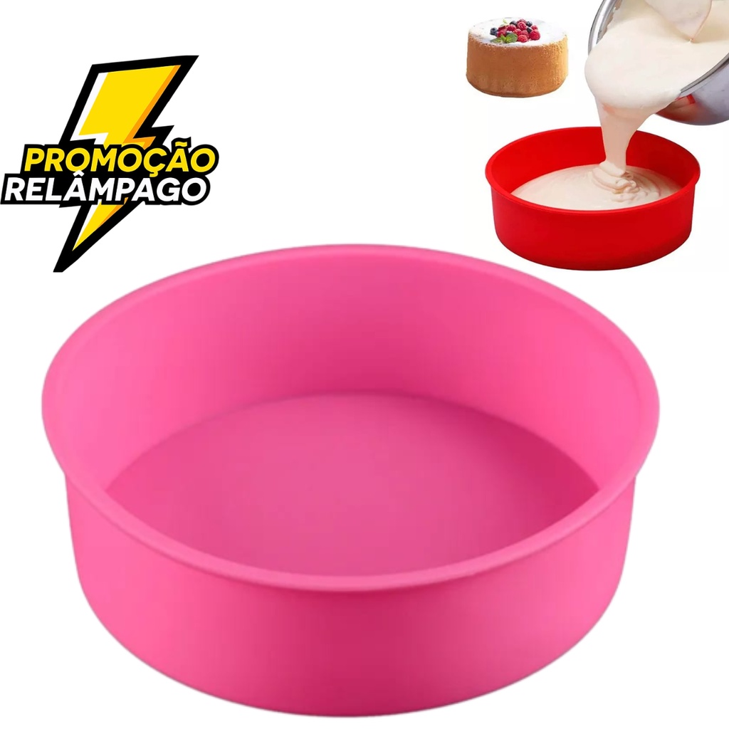 Forma de silicone assadeira redonda para bolos p o torta sobremesa