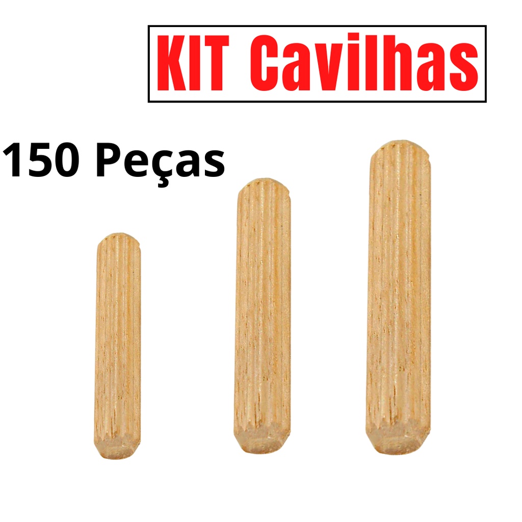 Kit Cavilhas Madeira 6x30 6x40 8x30 Kit Tarugo Madeira Moveis MDF