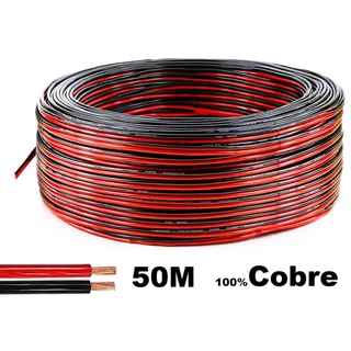 50 Metros Fio Som Automotivo Alto Falante 100% Cobre Bicolor