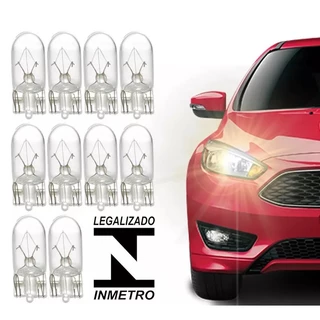 Kit 10 Lampadas Farol Carro Luz Posição Estacionamento T10 12v 5w Pingao