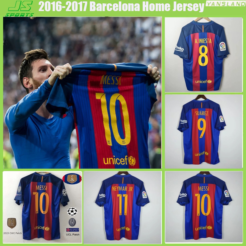2016/2017 Barcelona Camisa retro-jersey-15/16 De Futebol Barca Para Messi SUÁREZ NEYMAR INIESTA